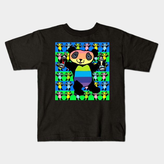 Graffiti,Panda,Rainbow by LowEndGraphics Kids T-Shirt by LowEndGraphics